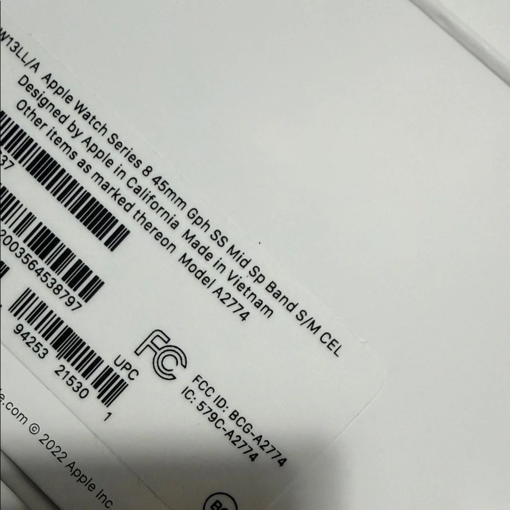 Apple Watch Stainless Steel Series 8 45mm w/ Black Band S/M - Picture 12 of 12